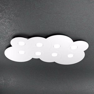 Toplight cloud originale plafoniera led 8 luci metallo bianco sagomato