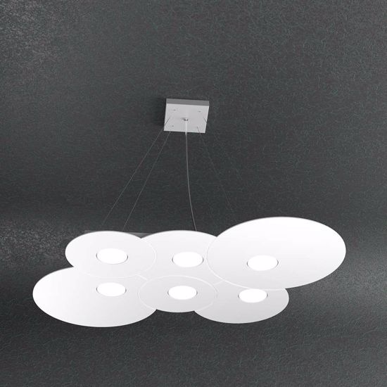 Lampadari moderni  per soggiorno 6 luci gx53 led toplight cloud bianco