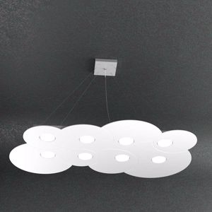 Lampadario moderno salone desin bianco 8 luci led cloud toplight