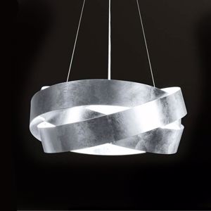Marchetti pura lampadario moderno led 33w 3000k 100cm foglia argento