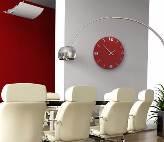 Orologio moderno da parete rotondo callea design smarty legno colore rubino