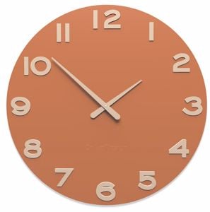 Callea design orologio da parete moderno legno colore terracotta