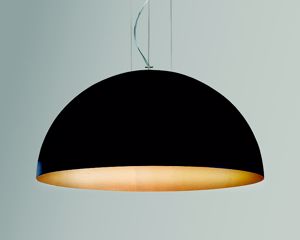 Gibas rugiada lampadario cucina moderna 40cm cupola nera interno oro