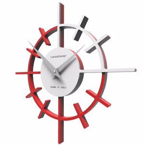 Crosshair orologio moderno da parete legno colore rosso fuoco