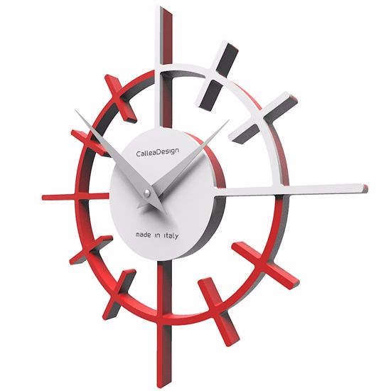 Crosshair orologio moderno da parete legno colore rosso fuoco