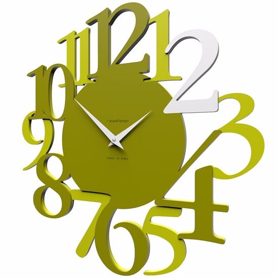 Callea design russell orologio particolare da parete legno colore verde oliva