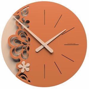 Merletto orologio da parete moderno legno colore terracotta