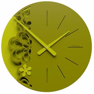 Merletto orologio da parete moderno legno verde oliva