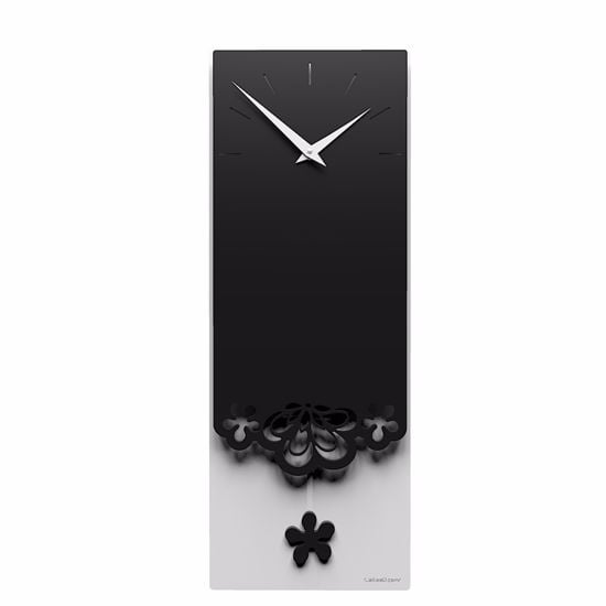 Merletto orologio a pendolo moderno da parete legno colore nero