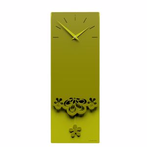 Merletto orologio da parete a pendolo moderno legno verde oliva