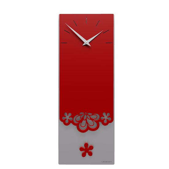 Merletto orologio a pendolo da parete moderno legno rosso rubino grigio