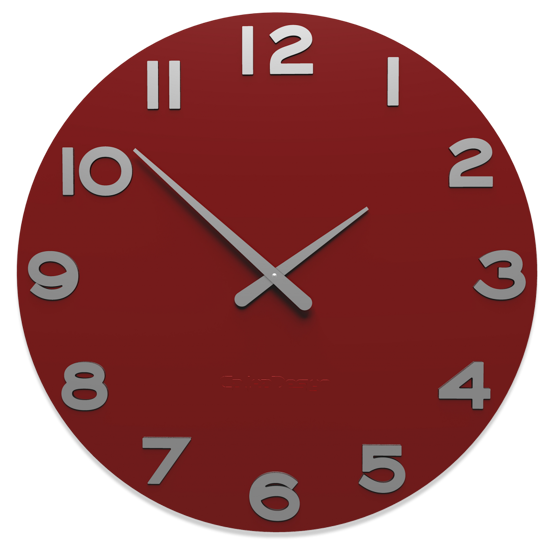 Smarty number orologio moderno da parete rotondo legno colore rubino
