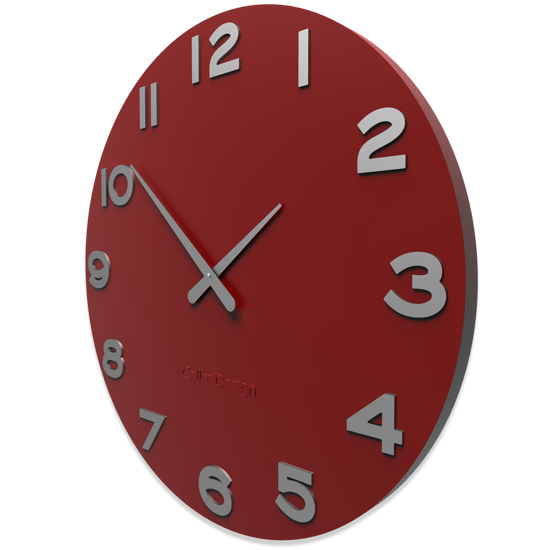 Smarty number orologio moderno da parete rotondo legno colore rubino