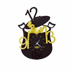 Orologio da parete pentola 35cm cucina colore nero giallo