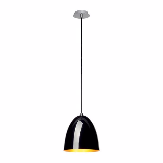Lampada a sospensione ingrid metallo nero lucido interno oro