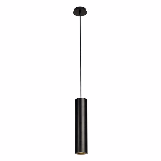 Lampada a sospensione lilja per bancone bar design cilindro metallo nero