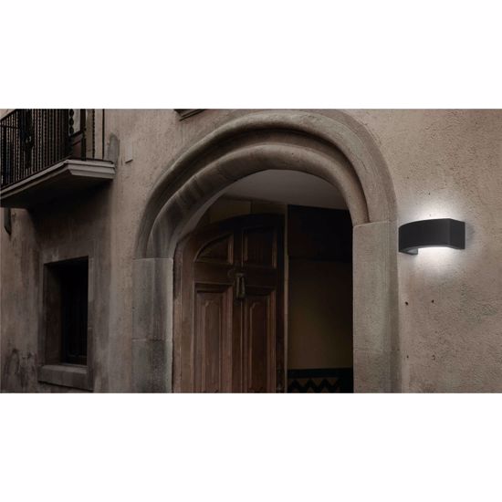 Applique curva per esterno grigio scuro luce indiretta e27 led