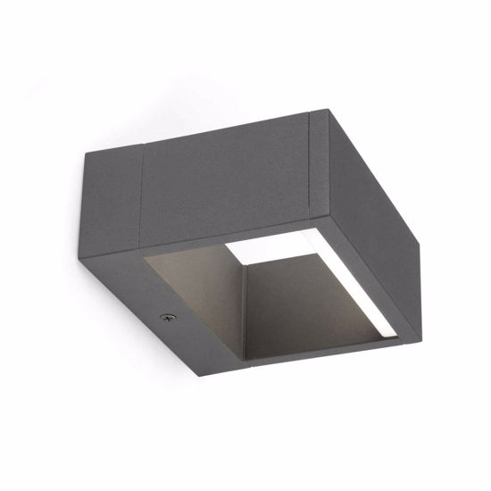 Applique da esterno ip54 led 8w 3000k colore grigio scuro