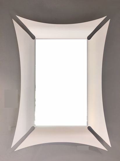 Specchio da parete ingresso in metallo bianco