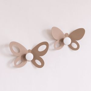 Ganci appendiabiti a parete farfalle beige