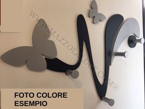 Appendiabiti moderno da parete farfalle legno colore abbronzato