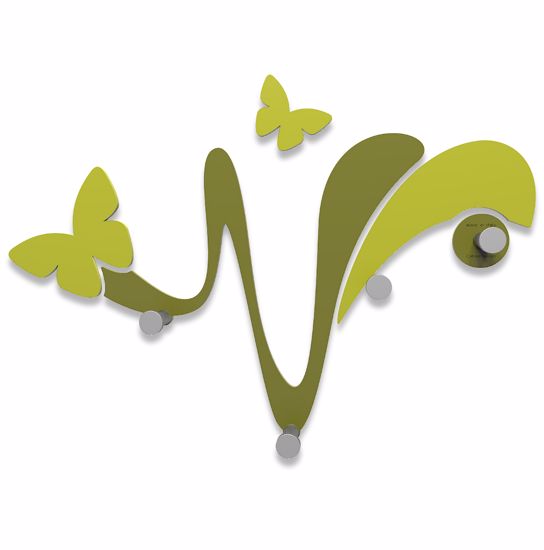 Appendiabiti farfalle da muro moderno verde oliva design originale