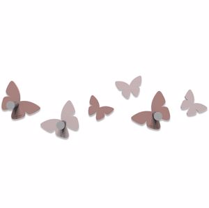 Appendiabiti da parete moderno farfalle divise colore rosa nuvola