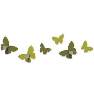 Appendiabiti da parete farfalle legno callea design colore verde oliva