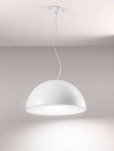 Affralux isyluce lampadario moderno 60cm led 60w 3000k metallo bianco da soggiorno