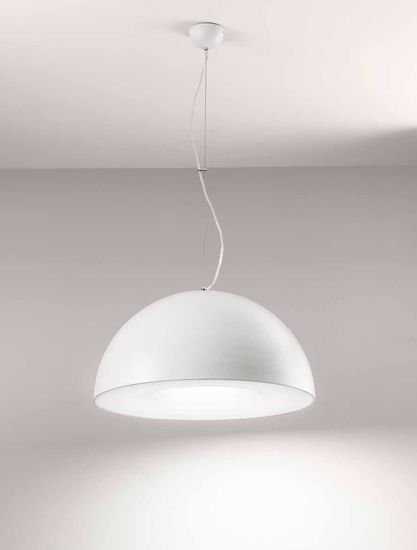 Affralux lampadario moderno 60cm led 60w 3000k metallo bianco da soggiorno