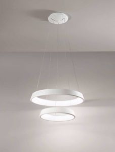 Affralux isyluce anelli diodi lampadario led 60cm 52w 3200k bianco moderno
