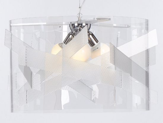 Lampadario design moderno da salotto materiale plastico trasparente