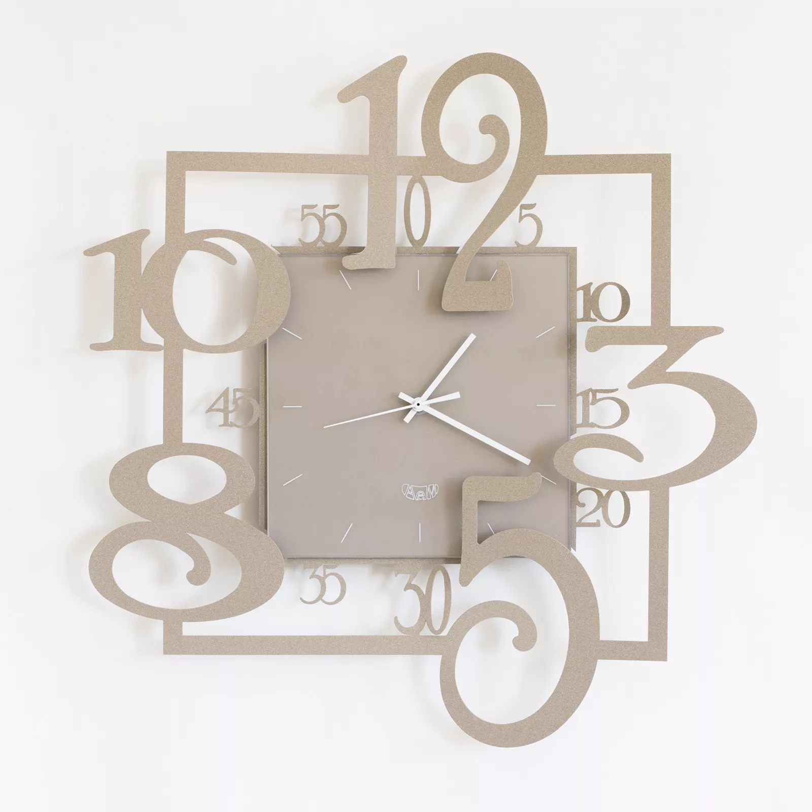 Orologio da parete 3d moderno design metallo beige - 4741