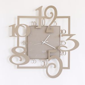 Orologio da parete 3d moderno design metallo beige