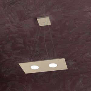 Piccolo lampadario per cucina moderna 2 luci led metallo sabbia