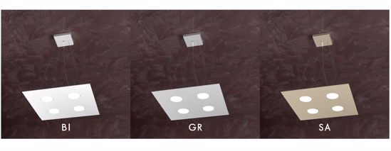 Lampadario cucina 4 led intercambiabili metallo grigio quadrato toplight area