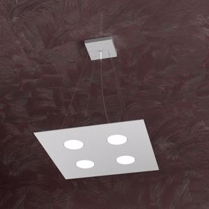 Lampadario cucina 4 led intercambiabili metallo grigio quadrato toplight area