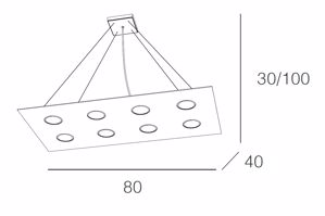 Lampadario moderno rettangolare per soggiorno top light area