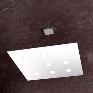 Lampadario moderno bianco quadrato 9 lampadine led top light area