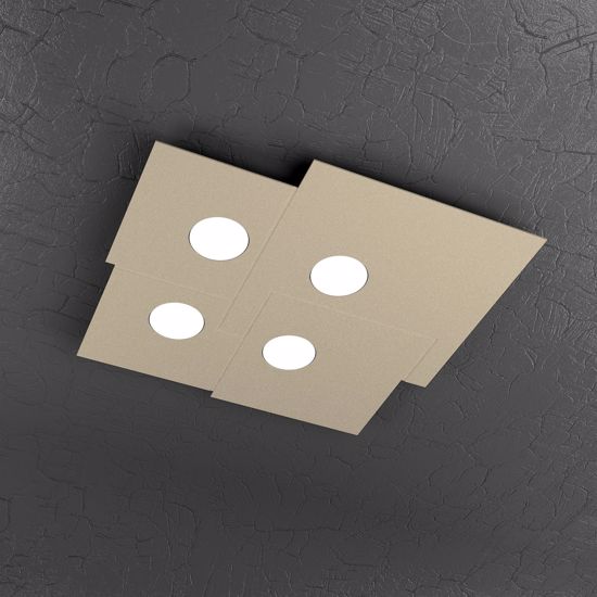 Plafoniera led design per cucina moderna colore sabbia tortora top light plate