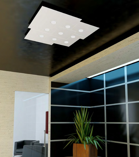 Top light plafoniera led 6 luci colore grigio design per salotto moderno