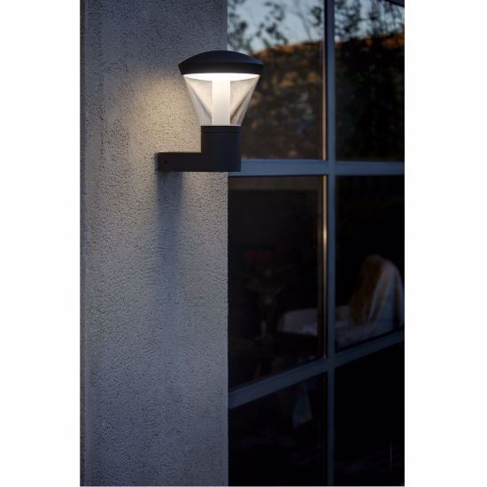 Lampada applique a parete per esterno in alluminio pressofuso grigio scuro