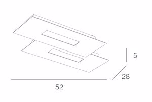 Wally top light plafoniera led moderna grigio per ufficio