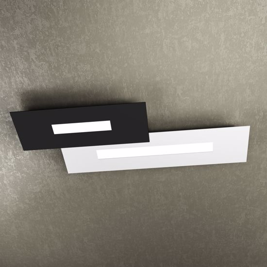 Top light wally plafoniera moderna 71cm bianco e nero