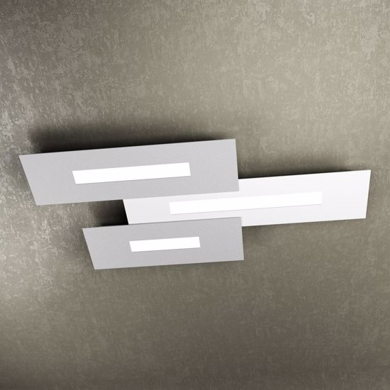 Toplight wally plafoniera led 80cm bianco grigio design moderno