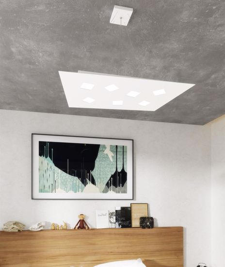 Lampadario moderno led toplight colore sabbia per soggiorno