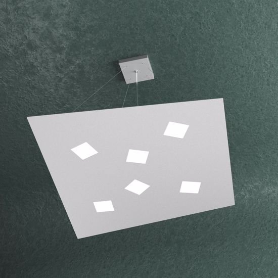 Toplight note grigio lampadario led 6 luci design moderno per soggiorno