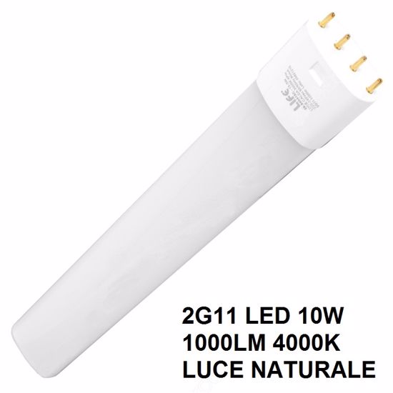 Lampada life 2g11 led 10w 1000 lumen 4000k luce naturale cod. 39.940410n