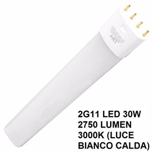 Life lampada tubo led 2g11 30w 2750lm 3000k luce bianco calda cod. 39.940430c
