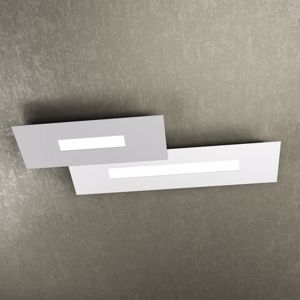 Toplight wally plafoniera led bianco grigio  rettangolare